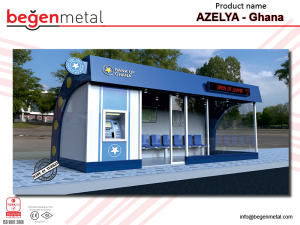 Aluminum covered bus shelter with atm