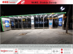 Paslanmaz Dijital Ekranlı Akıllı Durak Üretimi.